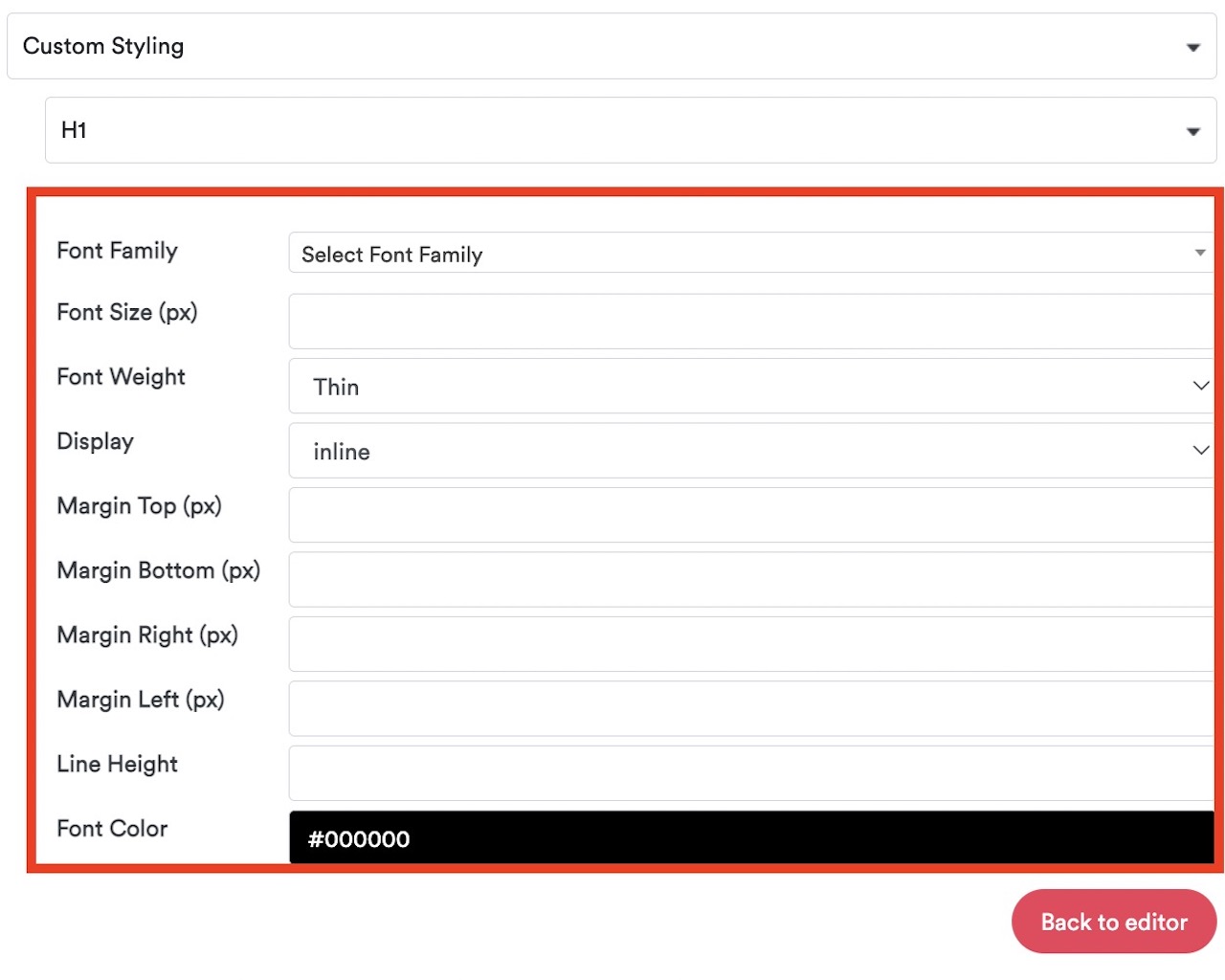 Quickblog | Custom Style Editor